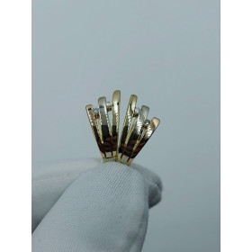 Сережки з комбінованого золота з діамантами